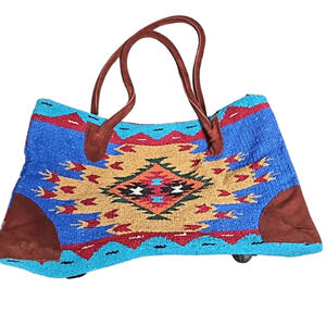 Southwestern Duffel Bag NEW Go West Travel Bag Turquoise Red Black